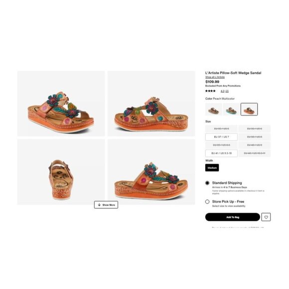 Spring Step L’Artiste Pillow Sandal Gray 38 Hand Painted Leather Wedge NEW - Picture 2 of 12